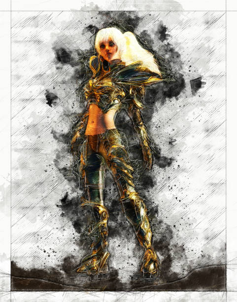 istock Digital artistic Sketch of a Fantasy Female 1146714145