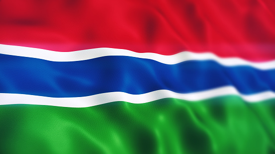3d Render Gambia Flag Close-up (Depth Of Field)