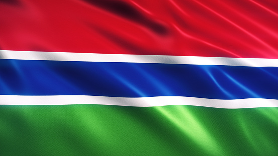 3d Render Gambia Flag (Close-up)