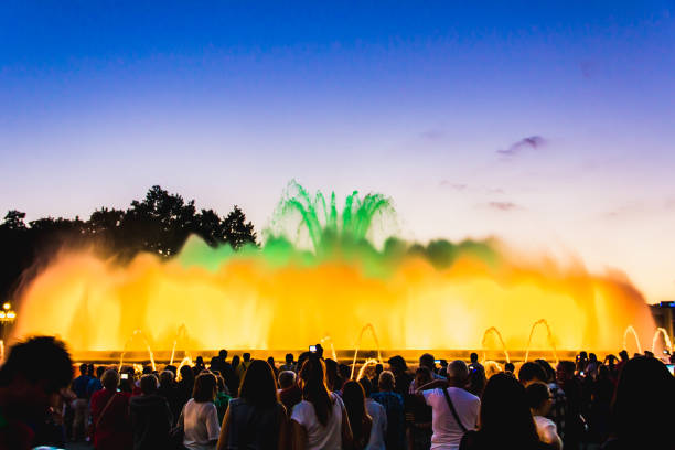 istock Illuminated fountain in Barcelona, Spain. 1146716232