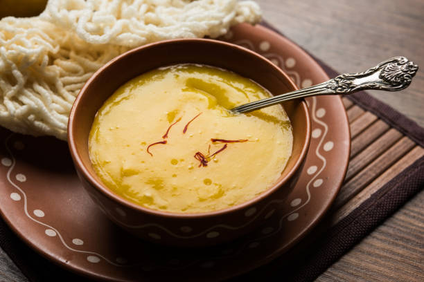 istock Aam ras with fried kurdai mae up of wheat 1146721017