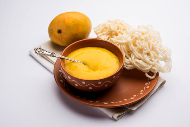 istock Aam ras with fried kurdai mae up of wheat 1146724044