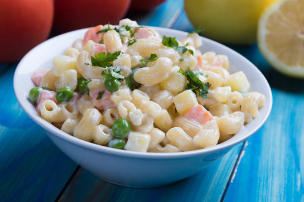 istock Homemade macaroni salad with vegetables 1146726182