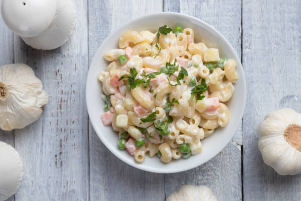 istock Homemade macaroni salad with vegetables 1146726850