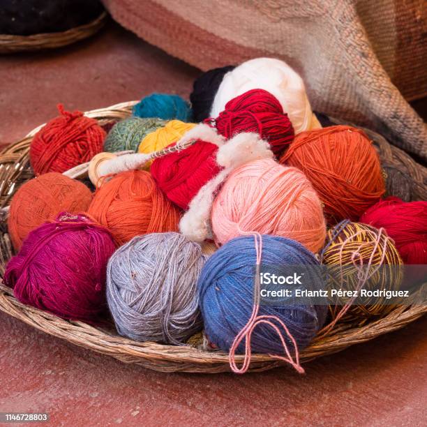 Peruvian Colored Alpaca Wool In Chinchero Village Near Of Cusco Stock Photo - Download Image Now