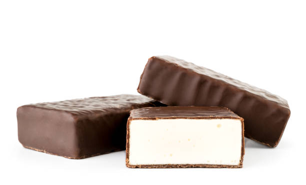 istock Candy souffle in chocolate and half on a white. Isolated. 1146730957