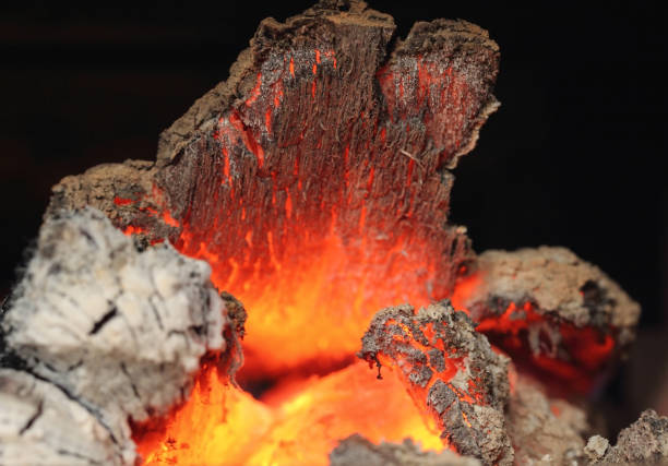 istock A macro close up view of glowing embers in the fireplace. 1146731219