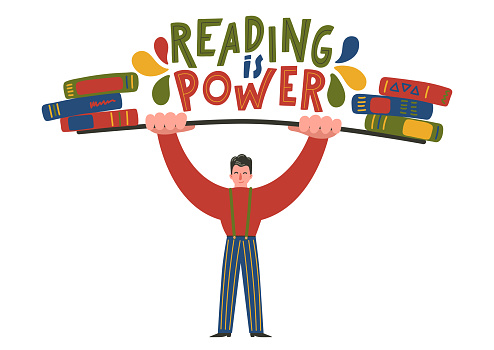 Read Strength Reading Is Power Stock Illustration - Download Image Now - Barbell ...