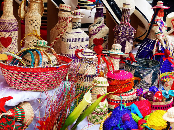 istock Wicker products from toquilla straw, popular souvenirs from Ecuador 1146733759