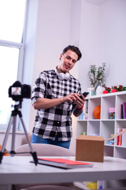 istock Professional video blogger creating content for his channel 1146734997
