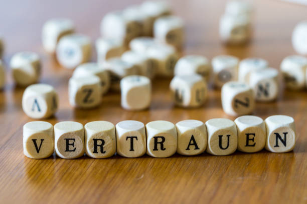 istock Trust in German written with wooden cubes 1146738175