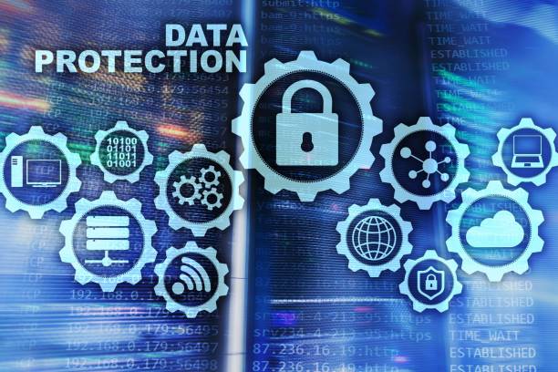 istock Server data protection concept. Safety of information from virus cyber digital internet technology 1146740418