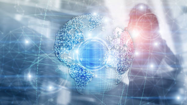 istock 3D earth hologram, Globe,WWW, Global Business and Telecommunication. 1146740527
