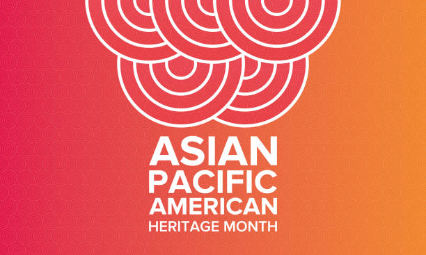 Asian Pacific American Heritage Month. Celebrated in May. It celebrates the culture, traditions, and history of Asian Americans and Pacific Islanders in the United States. Poster, card, banner and background. Vector illustration vector art illustration