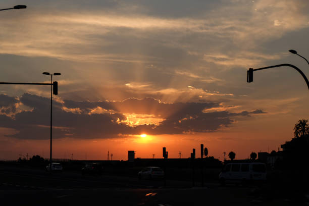 istock orange sunset sky on the horizon 1146747736