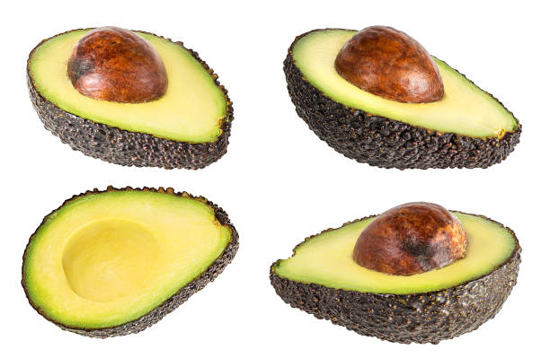 istock Brown avocado isolated on white background with clipping path 1146749826