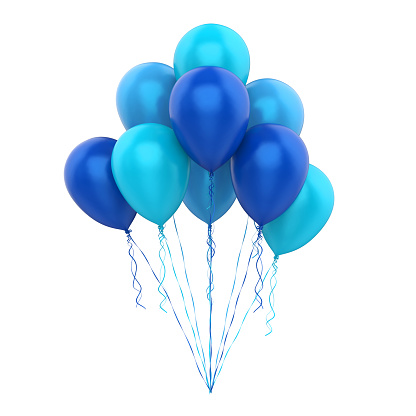 Balloons isolated on white background. 3D render