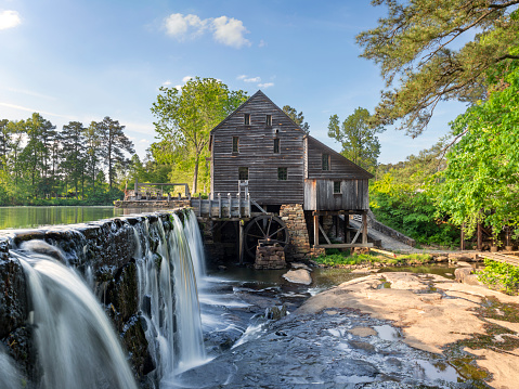 Historic 18th century grist mill near Raleigh, NC.