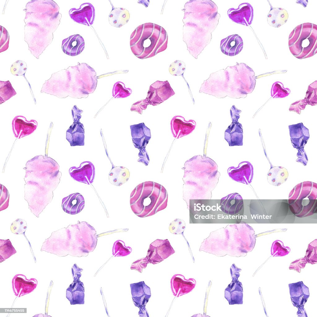 Pink Sweet Pattern Pink Sweets Pattern Stock Illustration - Download Image Now - Candy ...