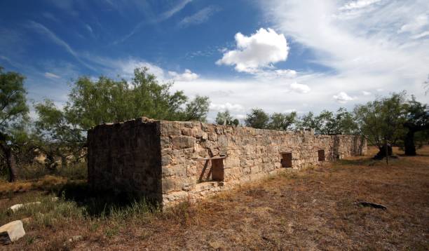 FORT PHANTOM HILL 2/6 Established in 1851. Located just north of Abilene, Texas: Commissary Ruins 1/2 abilene texas stock pictures, royalty-free photos & images