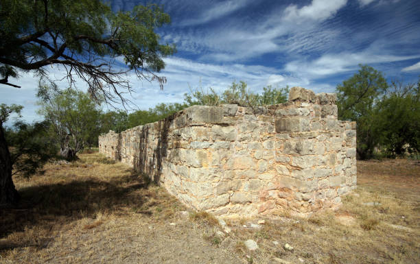 FORT PHANTOM HILL 3/6 Located in Jones County just North of Abilene, Texas: Commissary Ruins  2/2 abilene texas stock pictures, royalty-free photos & images