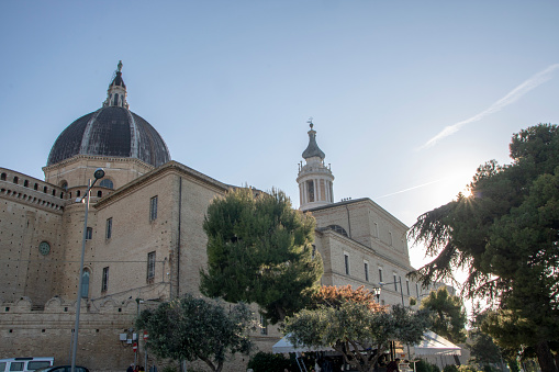 Loreto sanctuary, one of the most important places of pilgrimage and pray for the Catholics, keeping the Nazarene House of Mary, in Marche region of Italy, Ancona province