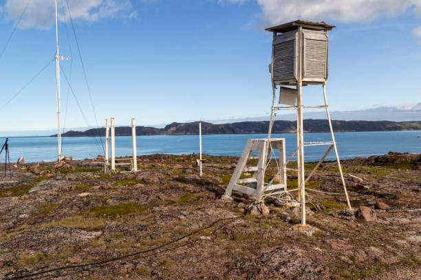 istock Weather station over the dam with mountain background 1146761472
