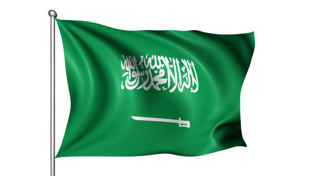 istock flag of Saudi Arabia with fabric structure in the wind 1146761761