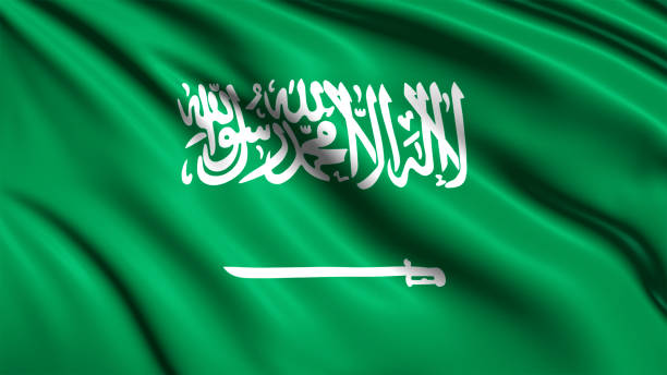 istock flag of Saudi Arabia with fabric structure in the wind 1146761771