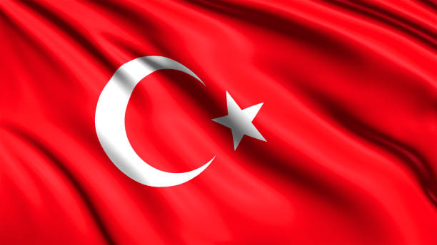 istock flag of Turkey with fabric structure in the wind 1146764720
