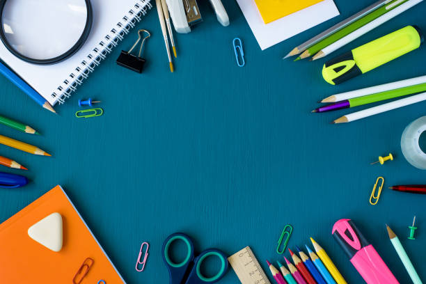 istock School supplies on blue background 1146770185