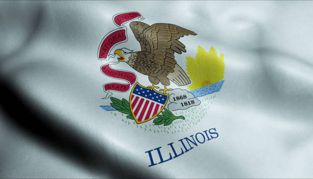istock State of Illinois Waving Flag in 3D 1146770239