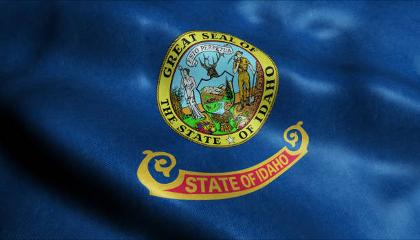 istock State of Idaho Waving Flag in 3D 1146770260
