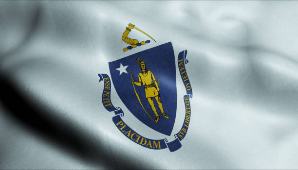 istock State of Massachusetts Waving Flag in 3D 1146770339