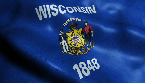 State of Wisconsin Flag in 3D