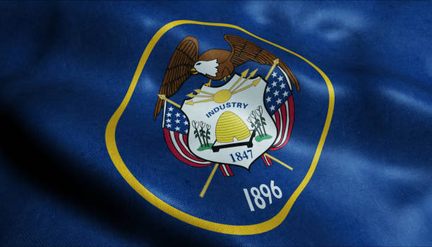 istock State of Utah Flag in 3D 1146770437