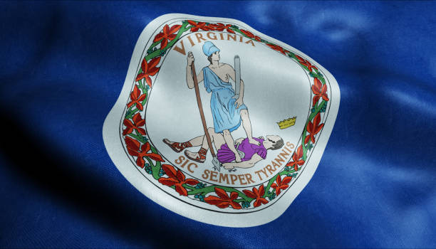 istock State of Virginia Flag in 3D 1146770438