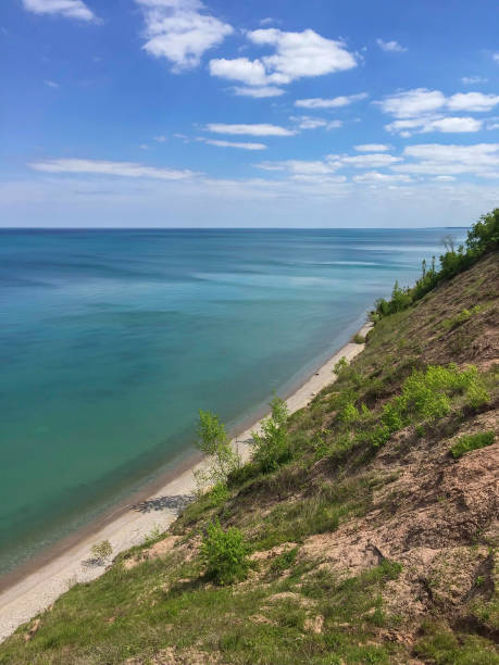 Lake Michigan shoreline - view from above