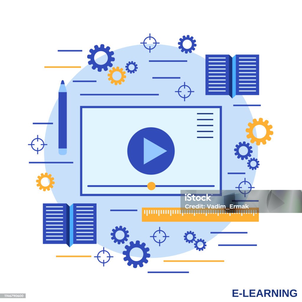 Video Lessons Vector Video Tutorial Elearning Vector Concept Stock Illustration - Download ...