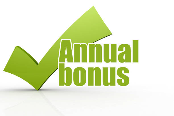 istock Annual bonus word with green checkmark 1146792772