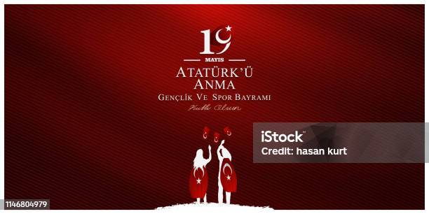 Vector Illustration 19 May Commemoration Of Atatürk Youth And Sports Day Stock Illustration - Download Image Now