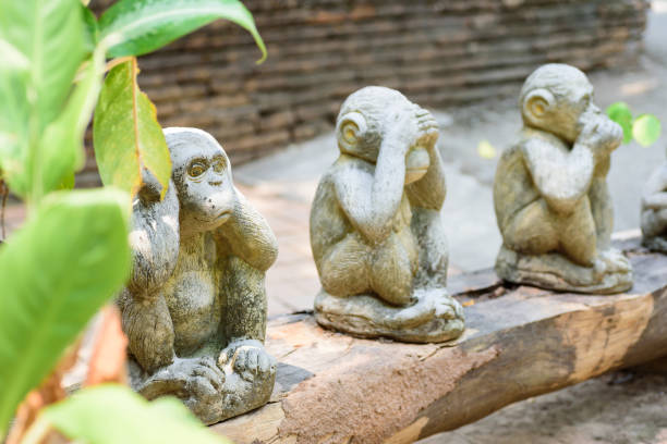 istock Three monkeys doll closed ears,eyes and mouth 1146805793
