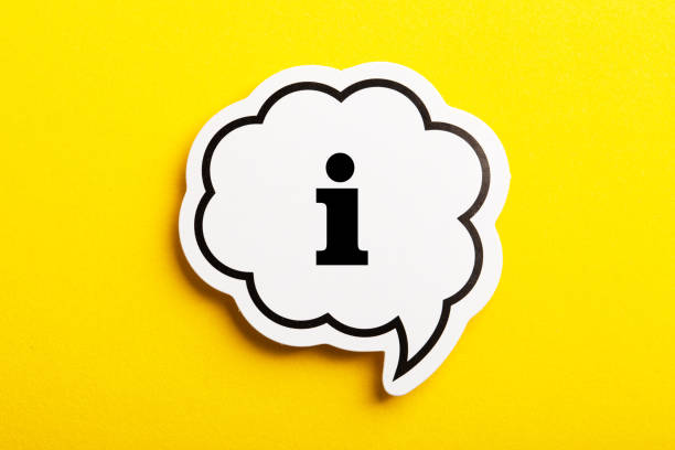 Information Sign speech bubble isolated on the yellow background.