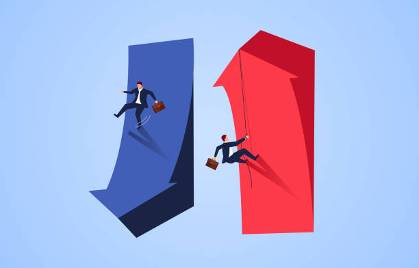bildbanksillustrationer, clip art samt tecknat material och ikoner med utmana riskerna för framgång och misslyckande - förlust
