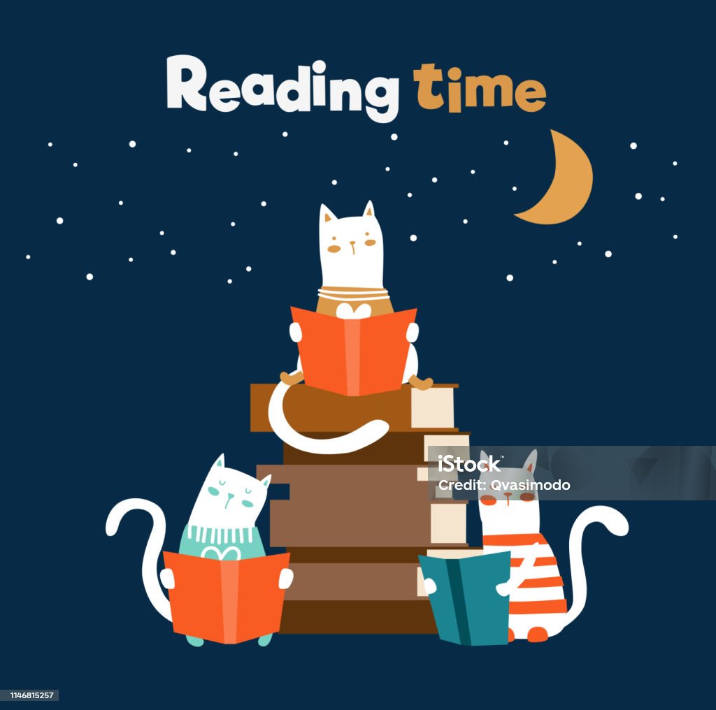 Funny Cats Reading Books Stock Illustration Download Image Now funny-cats-reading-books-stock-illustration-download-image-now