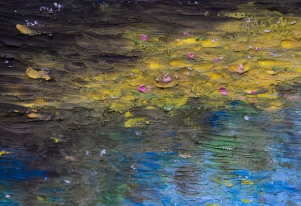 colorful and textured background, painted with clay on canvas, handmade by myself