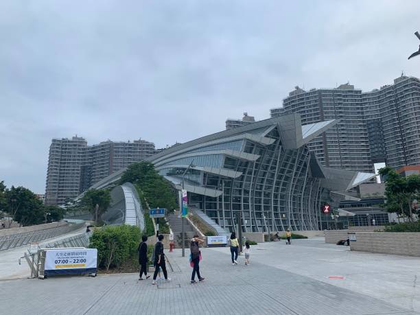 Hong Kong -3 May 2019, the chinese tourist visit the hong kong west kowloon station. it is the station of Guangzhou–Shenzhen–Hong Kong Express Rail Link (Hong Kong Section)
