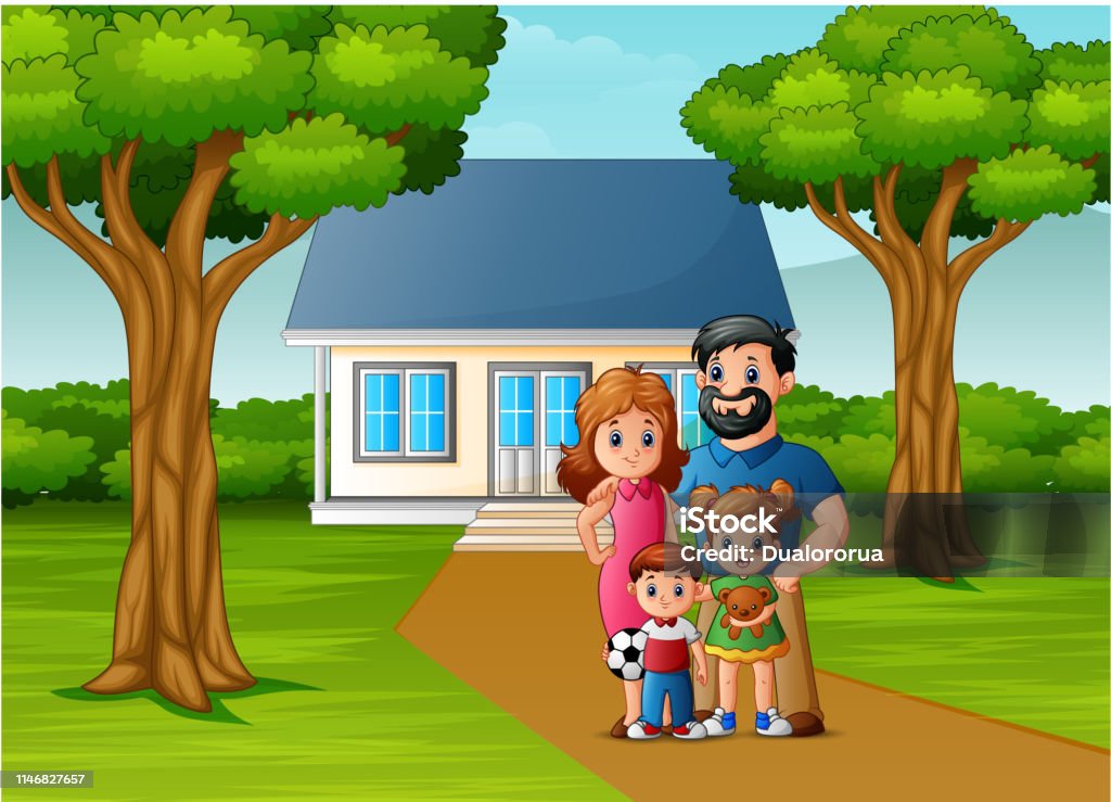 Cartoon Family In Front Of The House Yard Stock Illustration - Download Image Now - Agricultural Field, Beauty, Boys - iStock Cartoon Family In Front Of The House Yard Stock Illustration - Download Image Now - Agricultural Field, Beauty, Boys - iStock