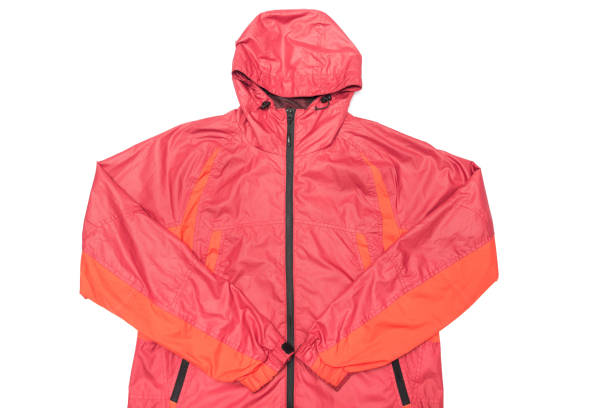 istock Red yellow and black zipper windbreaker hiking jacket 1146831205