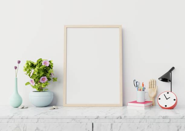 istock Home interior poster mockup with vertical o 1146836260